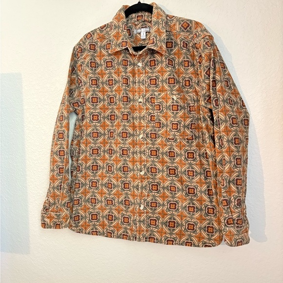 Urban Outfitters 80s Print Casual Button Down Long Sleeve Boho Mens - Picture 9 of 12